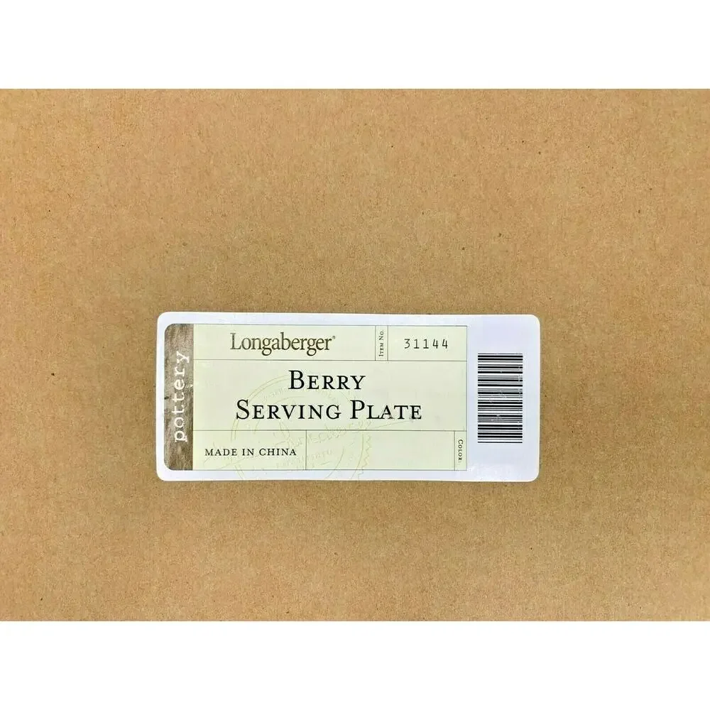 Longaberger Berry Serving Plate 10 inch Cream Fruit Motif Verse 31144‎